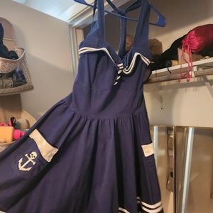 Navy blue skull sailor dress